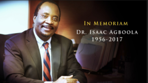 Dr. Isaac O. Agboola passed away